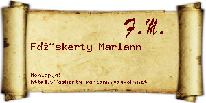 Fáskerty Mariann névjegykártya