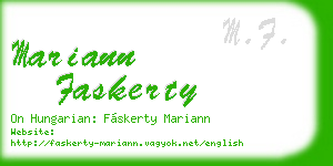 mariann faskerty business card