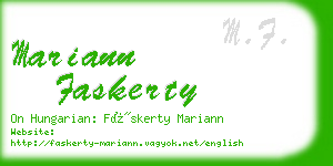 mariann faskerty business card